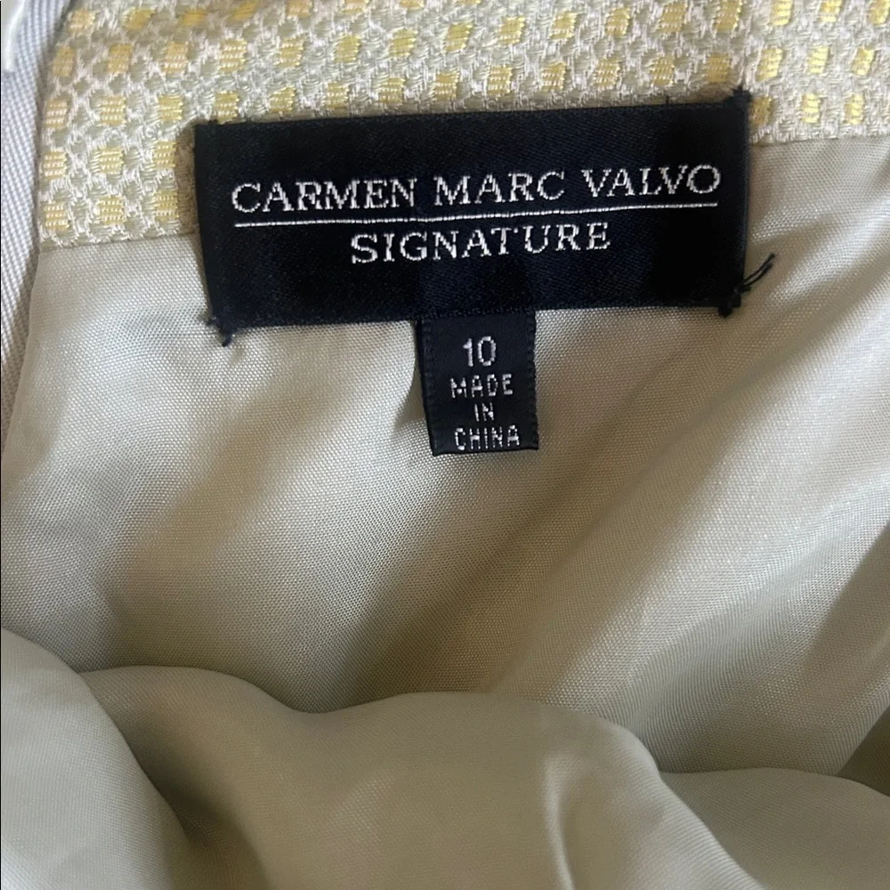 Carmen Marc Valvo Signature 2000’s Vintage Y2K Beaded Butter Yellow Skirt Sz 10